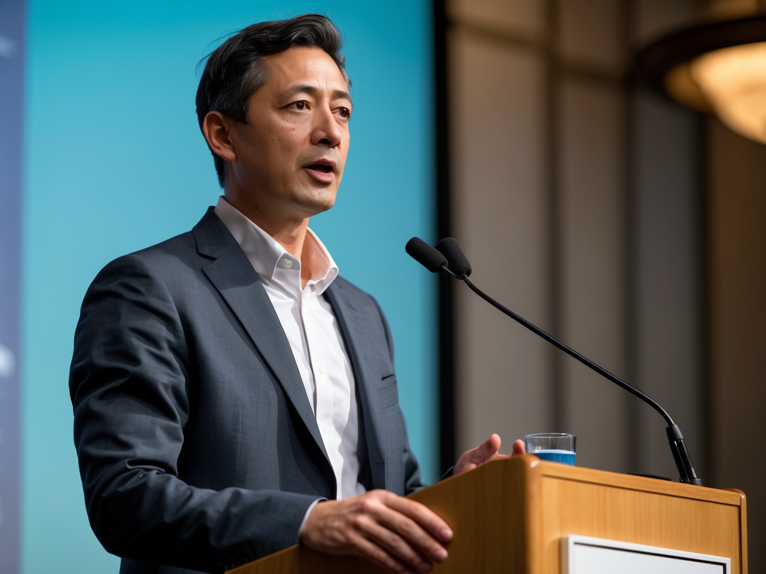 Founder speaking at a conference